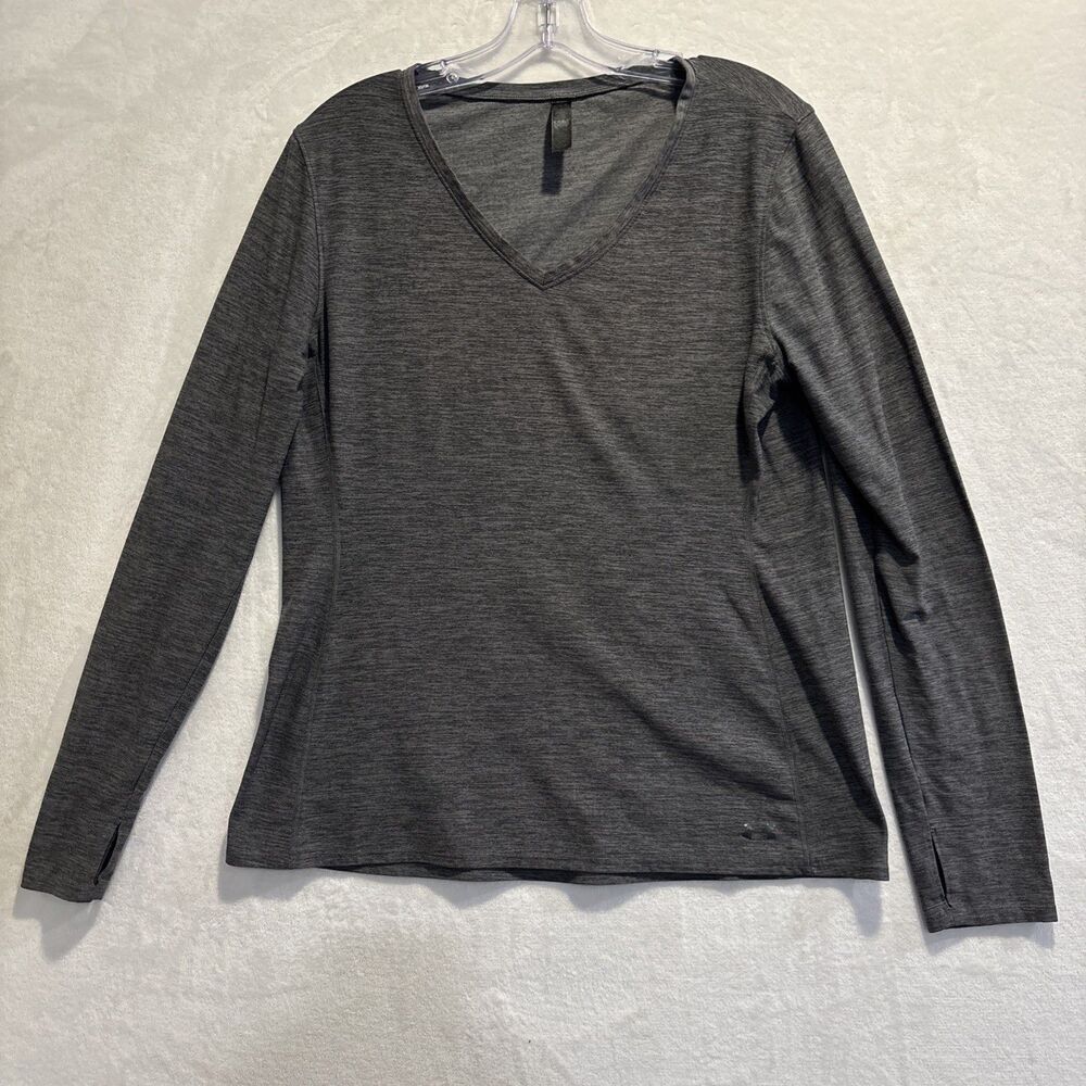 Under Armour Women's V-Neck Long Sleeve ColdGear Fitted Solid Shirt Size XL Grey